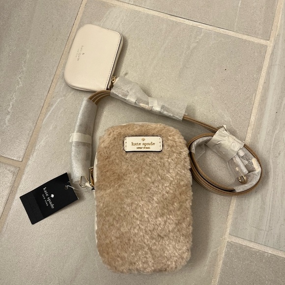 kate spade Handbags - Kate Spade Furry Tan and Cream Crossbody Bag
